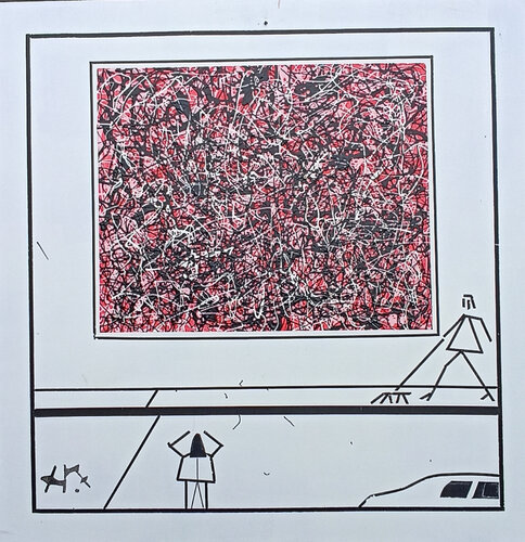 Wall art 4 red scribble-ism by Harry FENNEY, Painting for Sale on Singulart