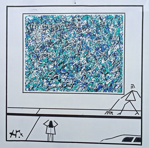 Wall art 5 ; blue scribble-ism Harry FENNEY