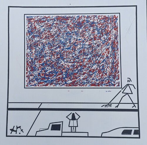 Wall art 6 ; violet scribble-ism van Harry FENNEY, Schilderij te koop op Singulart