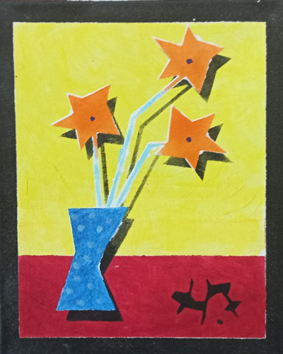 Hip hop orange flowers von Harry FENNEY, Malerei kaufen auf Singulart
