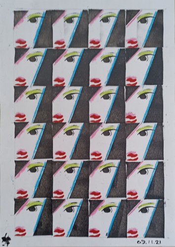 Girl with jet black hair di Harry FENNEY, Pittura in vendita su Singulart