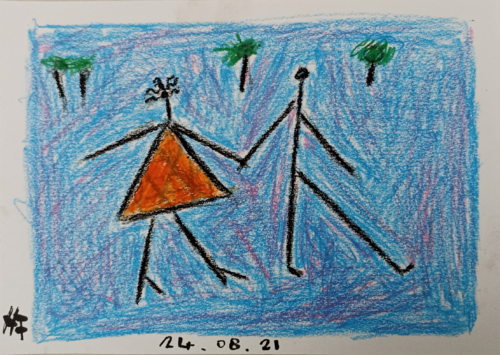 strolling through the park von Harry FENNEY, Werk auf Papier kaufen auf Singulart