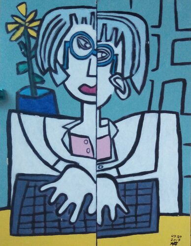 The receptionist di Harry FENNEY, Pittura in vendita su Singulart