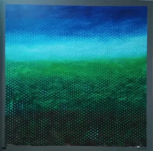 Blue through green di Harry FENNEY, Pittura in vendita su Singulart