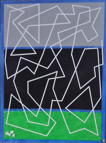 Grey black green 2 di Harry FENNEY, Pittura in vendita su Singulart