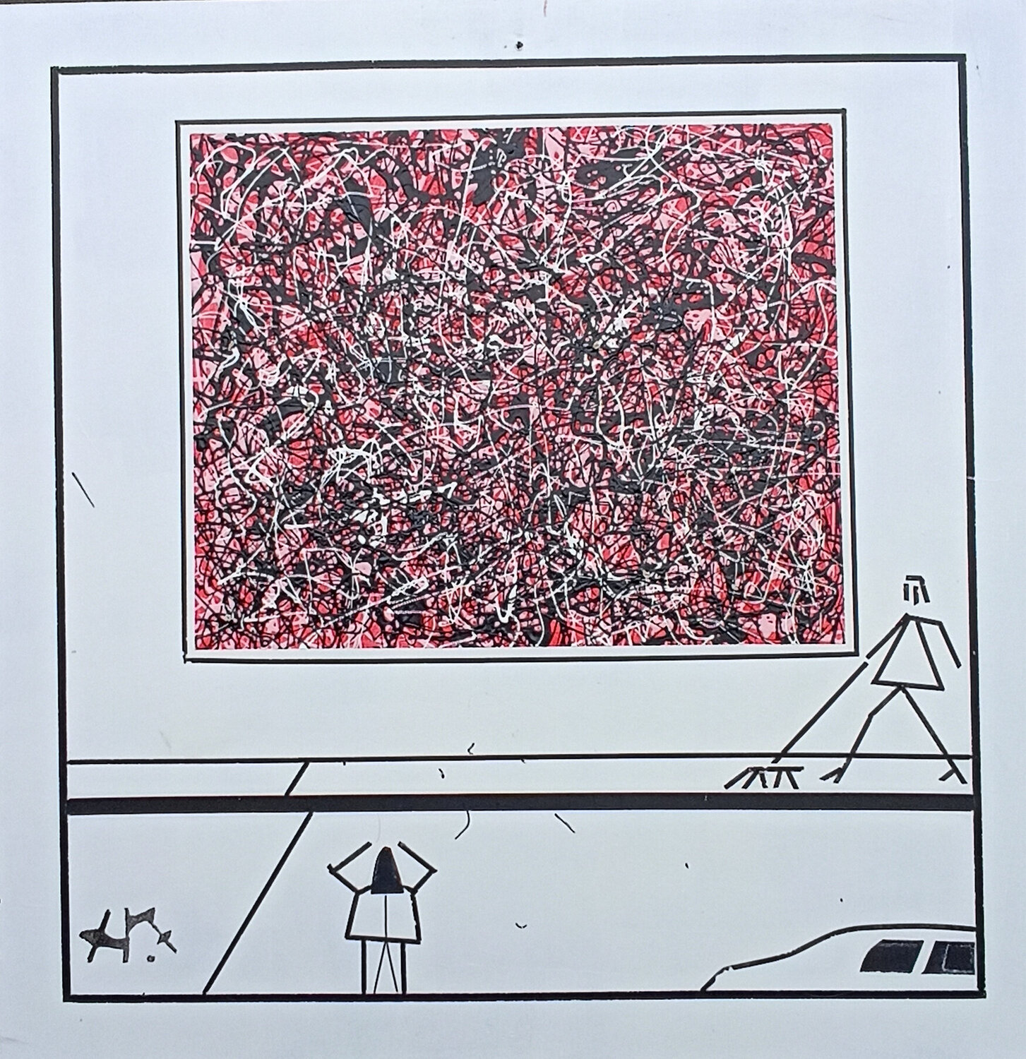 Wall art 4 red scribble-ism Harry FENNEY