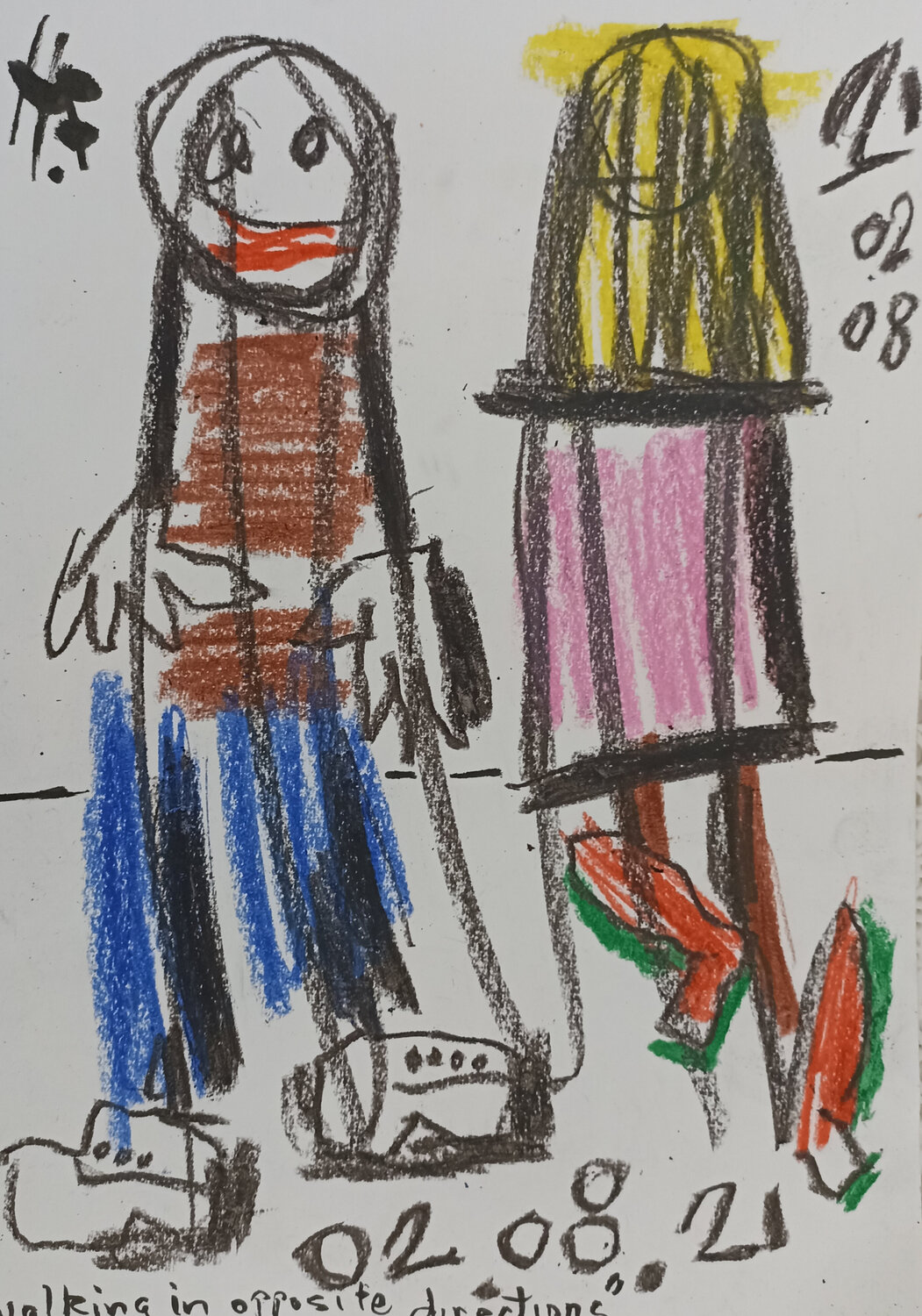 Walking in different directions Harry FENNEY