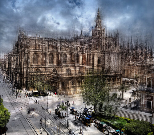 The Cathedral of Seville in Height by KAVI SANCHEZ, 사진 for Sale on Singulart