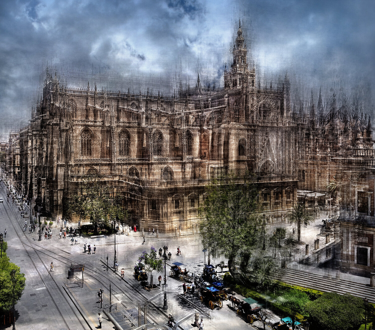 The Cathedral of Seville in Height KAVI SANCHEZ Fotografie zu verkaufen