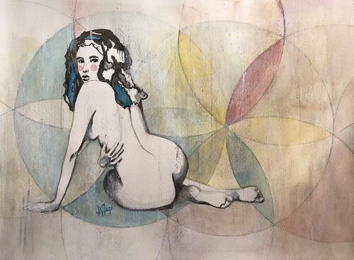 NU fleur de vie von Marlène REGAZZONI, Malerei kaufen auf Singulart