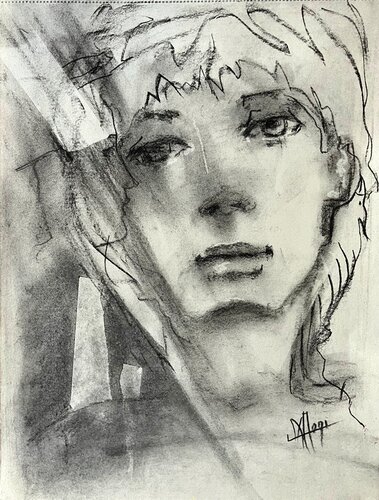 LE VISITEUR di Marlène REGAZZONI, Disegno in vendita su Singulart