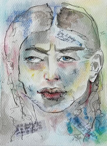 L'OEIL ATTENTIF van Marlène REGAZZONI, Tekening te koop op Singulart