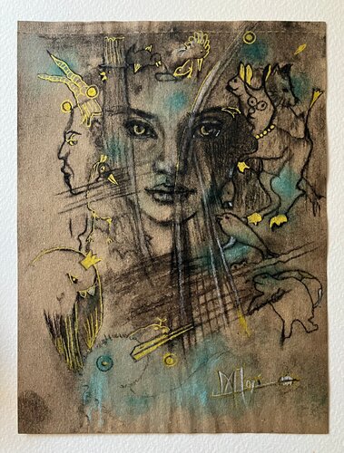 DANS LA NUIT by Marlène REGAZZONI, 소묘 for Sale on Singulart