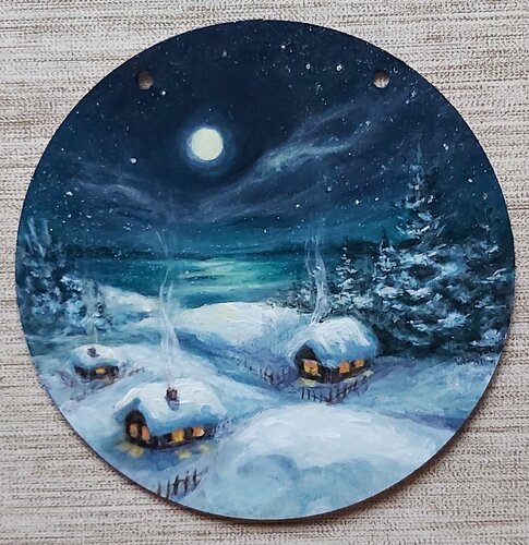 Nuit de Noël van Olena Noizet, Schilderij te koop op Singulart