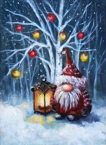 Nain de Noël von Olena Noizet, Malerei kaufen auf Singulart