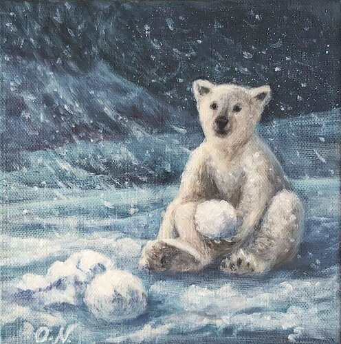 Ourson by Olena Noizet, Painting for Sale on Singulart