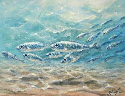 Briller sous l'eau von Olena Noizet, Malerei kaufen auf Singulart