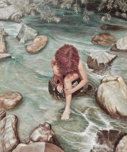 La dea dell'acqua von Stefano Anselmi, Malerei kaufen auf Singulart