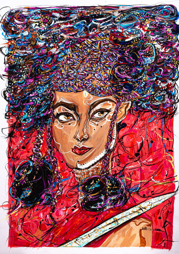 La guerrière van Saba Coquillard, Schilderij te koop op Singulart