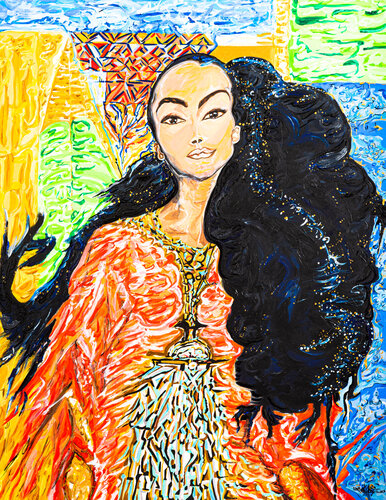 REINE DE SABA "MAKEDA" di Saba Coquillard, Pittura in vendita su Singulart