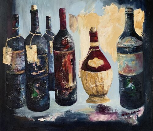 Fine Wines by Dora Kalinova, 油畫 for Sale on Singulart