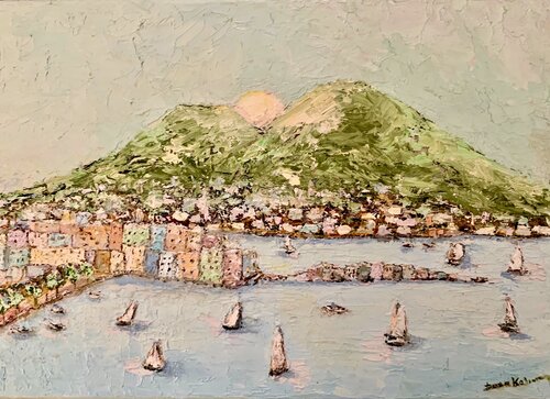 Vesuvius in the Glow of Dawn von Dora Kalinova, Malerei kaufen auf Singulart