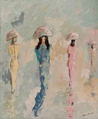 Grace in rain by Dora Kalinova, 油畫 for Sale on Singulart