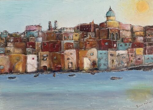 Historic Procida Coastal Beauty von Dora Kalinova, Malerei kaufen auf Singulart