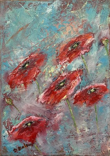 Papaveri van Dora Kalinova, Schilderij te koop op Singulart