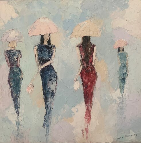 Passeggiando sotto la pioggia von Dora Kalinova, Malerei kaufen auf Singulart