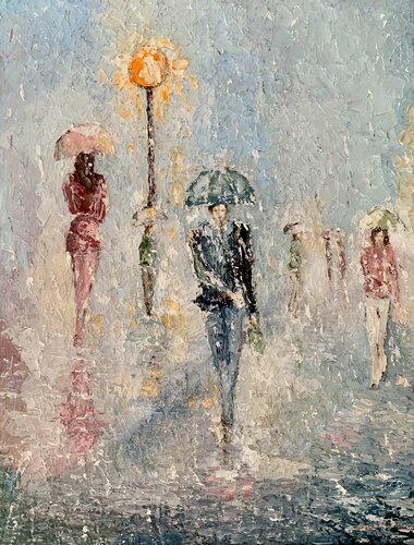 Veil of rain van Dora Kalinova, Schilderij te koop op Singulart