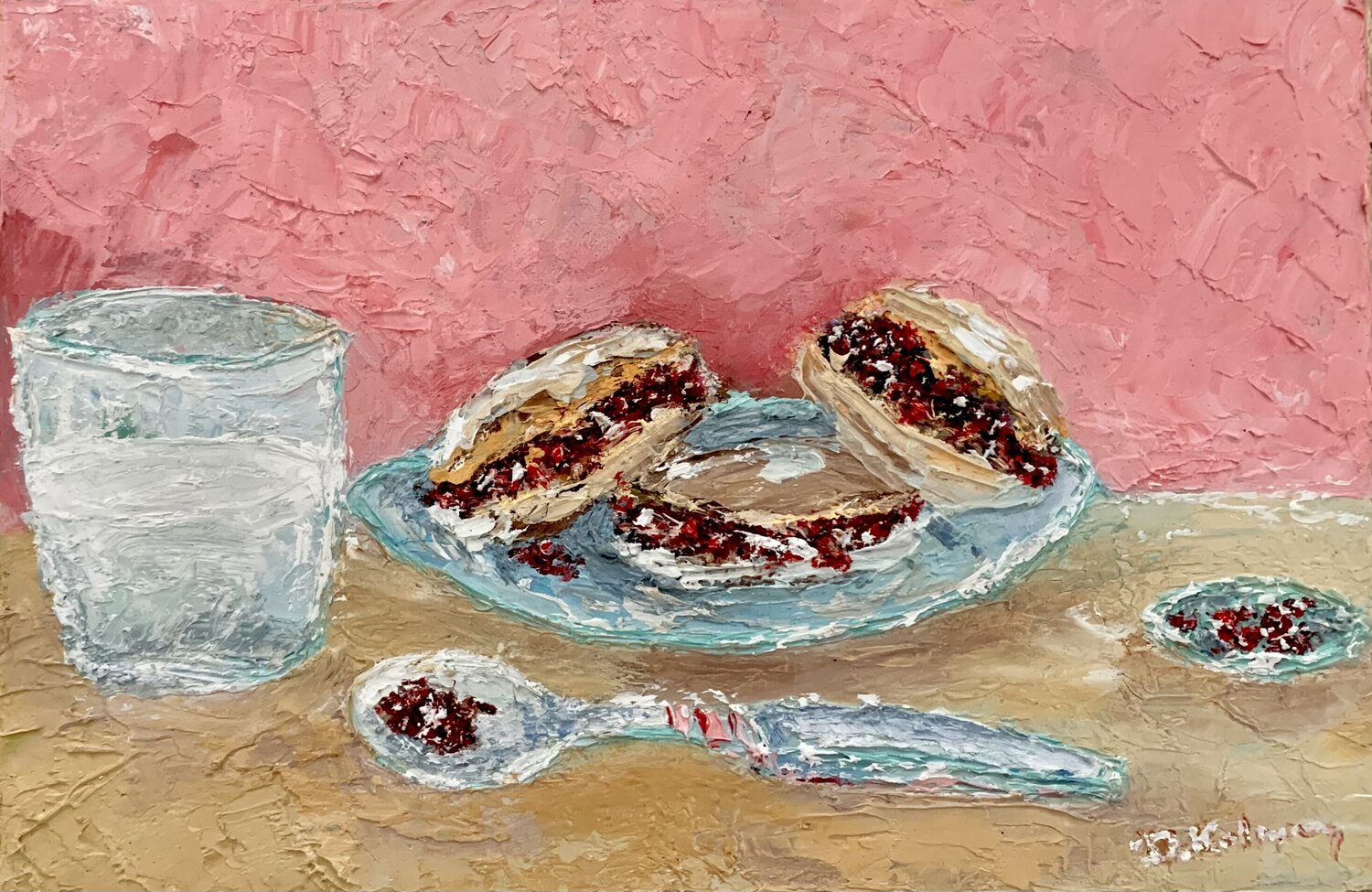 Breakfast Dora Kalinova Originalgemälde zu verkaufen