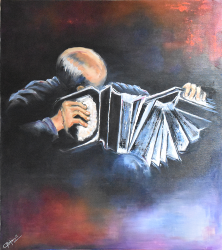 BANDONEONISTA van Carmen Bofarull Bruno, Schilderij te koop op Singulart