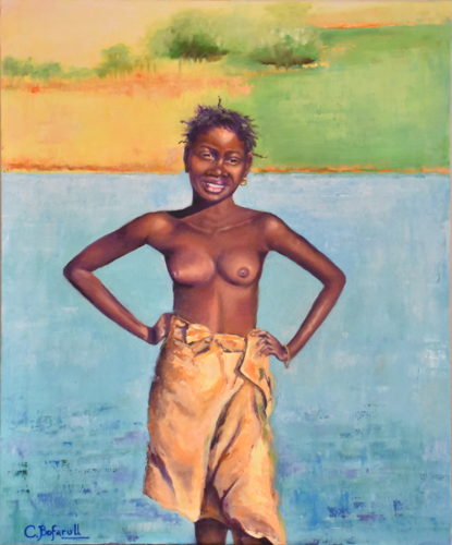 MUCHACHA AFRICANA EN EL RIO von Carmen Bofarull Bruno, Malerei kaufen auf Singulart