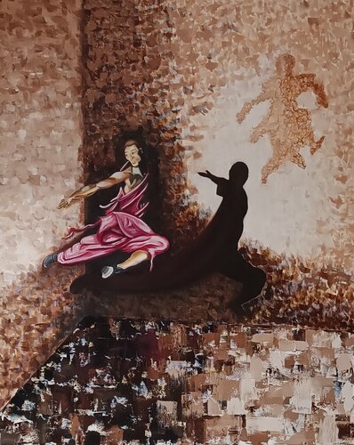 Flying Monk van Elvira Wagner, Schilderij te koop op Singulart