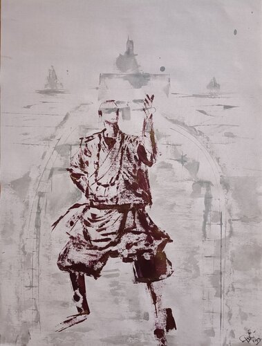 Shaolin Master van Elvira Wagner, Schilderij te koop op Singulart