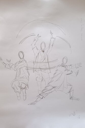 Qi Gong- Luohan Draping Coat van Elvira Wagner, Tekening te koop op Singulart