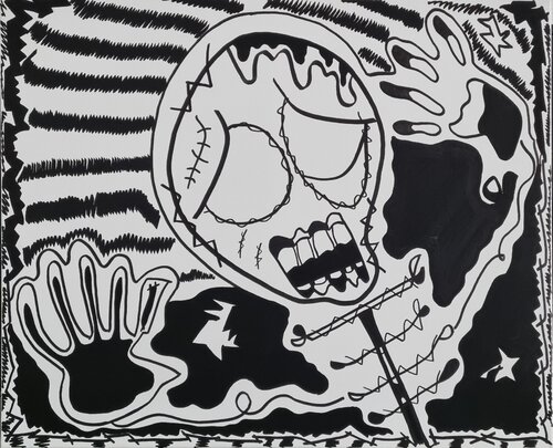 My Skeleton tries to escape from Reality di Mahrk Gotié, Pittura in vendita su Singulart