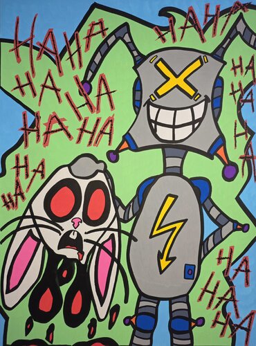 Robot Rabbit Killer di Mahrk Gotié, Pittura in vendita su Singulart