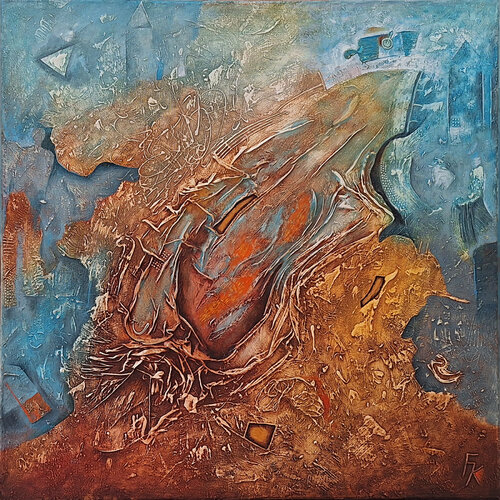 Small Night Volcano von František Kučo, Malerei kaufen auf Singulart