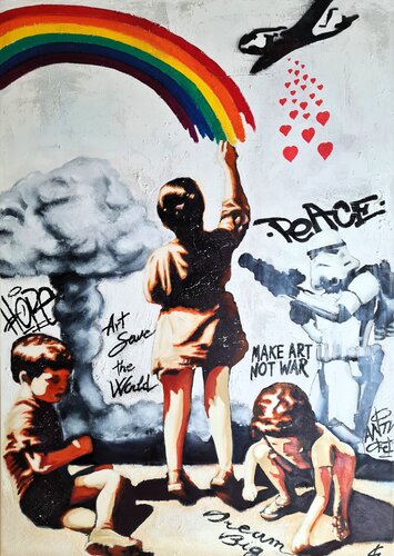 Art Save The World by Fabrizio Ceccarelli, 油畫 for Sale on Singulart