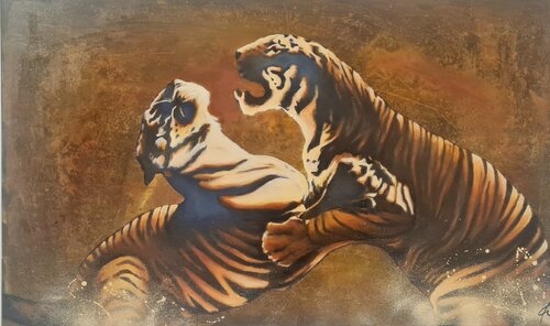 Tigers von Fabrizio Ceccarelli, Malerei kaufen auf Singulart