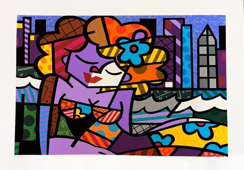 Downthown Girl II van Romero Britto, Afdruk te koop op Singulart
