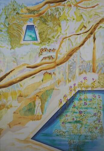 Der verspottete Pool di Julia Hofstetter, Pittura in vendita su Singulart