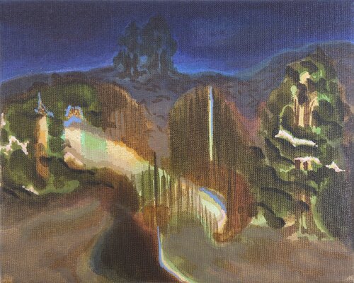 Das nächtliche Spiel van Julia Hofstetter, Schilderij te koop op Singulart