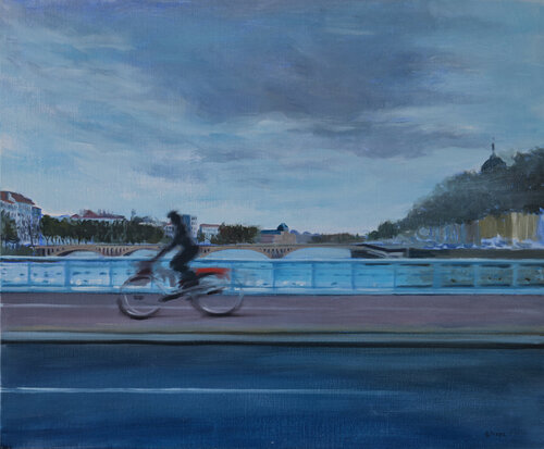 Vélo'V - Lyon by Rémy Sirope, Painting for Sale on Singulart