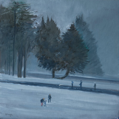 Leçon de ski van Rémy Sirope, Schilderij te koop op Singulart