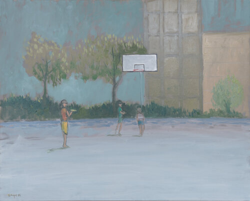 Le terrain de basket by Rémy Sirope, 회화 for Sale on Singulart