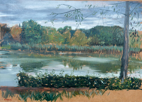 Au bord de l'eau di Rémy Sirope, Pittura in vendita su Singulart