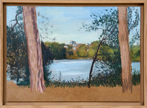 Vue depuis le Parc de la Tête d'Or di Rémy Sirope, Pittura in vendita su Singulart